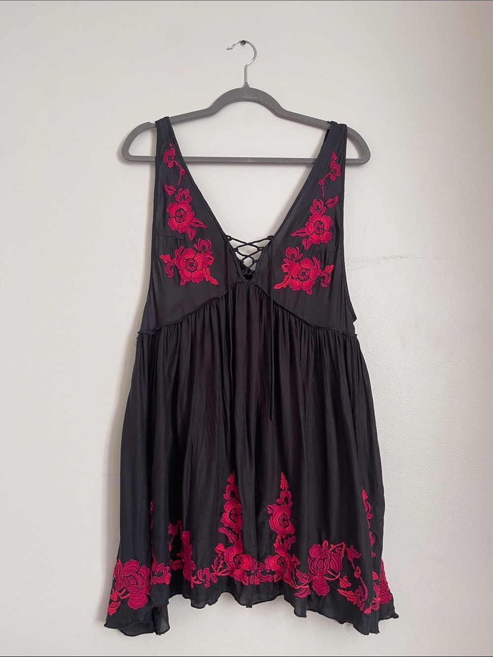 Free people flowy embroidered mini dress